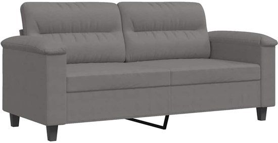 vidaXL Tweezitsbank 140 cm microvezelstof donkergrijs
