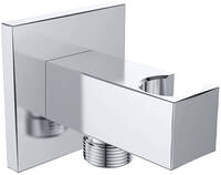 Saqu Deluxe Square Doucheaansluiting + Opsteek Chroom