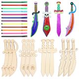 Wooden Pirate Swords Set of 12 for Creative Projects