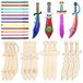 Wooden Pirate Swords Set of 12 for Creative Projects