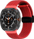 By Qubix Qubix - Braided Watch Band with D-buckle Clasp - Red - Compatible with Samsung Galaxy Watch Ultra / Ultra 2 - 47mm
