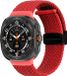 By Qubix Qubix - Braided Watch Band with D-buckle Clasp - Red - Compatible with Samsung Galaxy Watch Ultra / Ultra 2 - 47mm