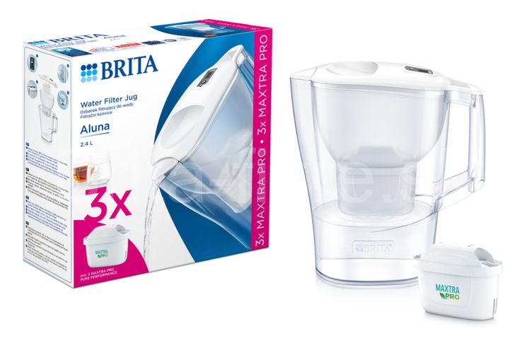 Brita Aluna Cool Memo Water Filter Pitcher - 2.4L - White - Includes 3 Filters