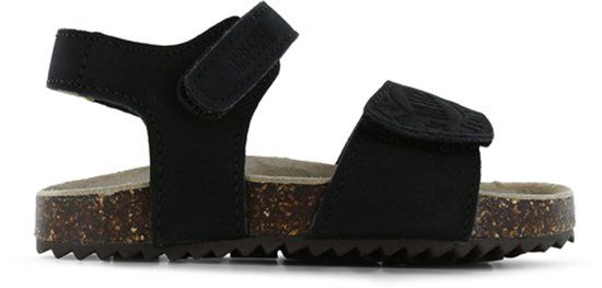 Shoesme KL260002-K Sandalen Kinderen Zwart Imitatieleer Klittenband Platte sandalen