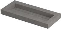 Wastafel INK Pitch Wastafel Keramische Slab Centraal met Drain en Front en Side Skirts Zonder Kraangat - 1000x450x90 mm - Armani Grey Mat
