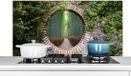 KitchenYeah Spatscherm keuken 120x60 cm - Kookplaat achterwand Bamboe - Bos - Japans - Doorkijk - Muurbeschermer - Spatwand fornuis - Hoogwaardig aluminium
