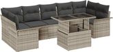 vidaXL Tuinbank Set 8-delig Lichtgrijs Polyrattan