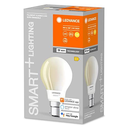Ledvance Slimme LED-lamp met Wifi-technologie, B22d, Dimbaar, Warm wit, 4-pak