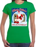 Bellatio Decorations Fout Kerstshirt / t-shirt - Merry shitmas who stole the toiletpaper - groen voor dames - kerstkleding / kerst outfit XS