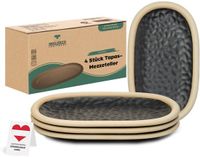 Urban Lifestyle kleine rustieke mezze borden (chocoladebruin) van steengoed 19,5 x 11,5 x 2 cm Set van 4 ovale serveerborden dessertborden ontbijtborden snackborden