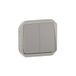 Legrand Dubbele schakelaar of wisselschakelaar, 10 A, Plexo, waterdicht IP55, grijs, 069525LE