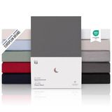 Blumtal Hoeslaken Premium Jersey - 180 x 200 cm - tot 40 cm Matrashoogte - Antraciet - 100% Katoen - Boxspring - Set van 2