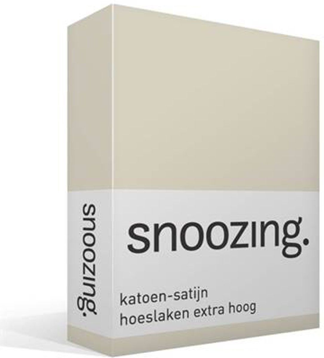Snoozing Katoen-satijn Hoeslaken Extra Hoog - Lits-jumeaux (160x200 cm) - Ivoor