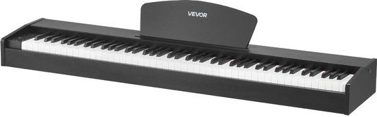 VEVOR Gewogen Digitale Piano, 88 Toetsen Volledig Gewogen, Elektrische Piano met Dubbel Klavier En Luidsprekers, Muziekstandaard, Sustainpedaal, Opnamefunctie, 280 Toetsen, Draadloze Verbinding, voor Beginners, Zwart