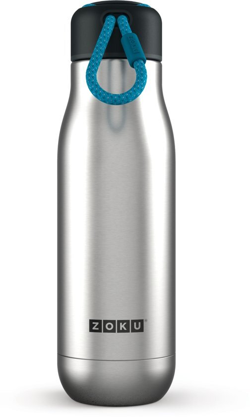 Zoku Hydration Drinkbeker - RVS - 500 ml - Zilverkleurig