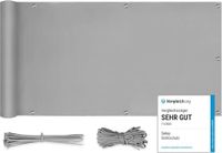 Sekey Balkonscherm, ondoorzichtig, windscherm, met ingestanste ringen, nylon kabelbinders en koord, 100% privacy, antraciet, lichtgrijs, 0,9 x 3 m