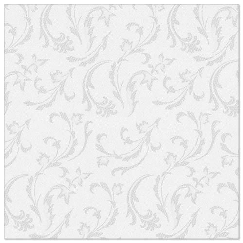 Papstar 84994 Servetten - 40x40cm - Wit - Patroon - 50 stuks