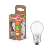 OSRAM Energy Class LED-lamp in klassieke minibolvorm, 3,8 W / 806 lm, EEK A, warm wit licht (2700 K), CRI 80, gemaakt van mat loodvrij glas, E27 fitting, IP20, 45 mm DM, 6 stuks