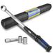 Goodyear Momentsleutel van topkwaliteit, instelbaar van 42 tot 210 Nm, vierkante aandrijving van 1/2 „, incl. verlengstuk en 17 mm en 19 mm doppen