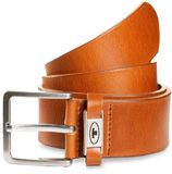 Tom Tailor - TTCOREY leren riem met hoekige gesp - Maat 100 - light brown uni