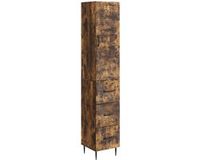 vidaXL Kast - Set - 2 - st - 33 - x - 34,5 - x - 90 - cm - Bewerkt - hout - Gerookt - eiken