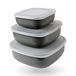 Boîtes de rangement, set de 9, "Rectangulaire", gris (3 sets de 3 pièces)