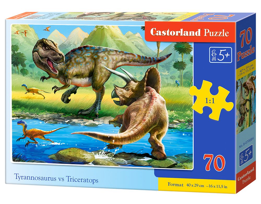 Castorland Tyrannosaurus vs Triceratops - 70pcs Puzzle - 5+ Years