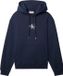 Calvin Klein Jeans Hooded Long Sleeve Cotton Sweatshirt with Front Pockets - Blue