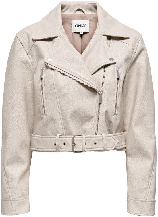 ONLY Leren jas ONLPAULINE Imitatieleren jas - Pumice Stone - S