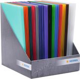 HERMA mappen A4 doorschijnend set, 48-delig, hoekmappen van kunststof met elastische band en binnenkleppen voor kinderen, jongens en meisjes