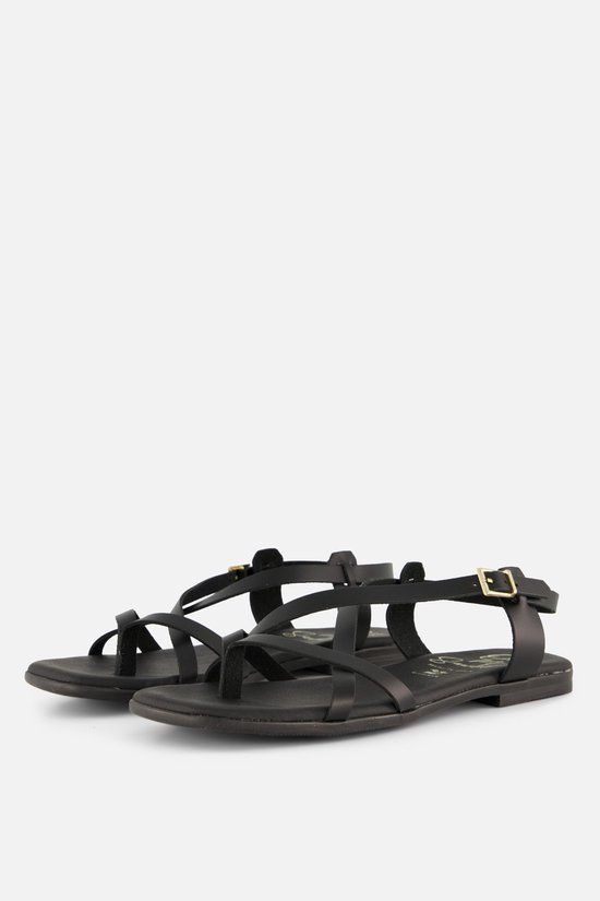 Oh My Sandals Sandalen zwart Leer - Maat 39