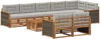 vidaXL Hoek loungeset 4-zits Acacia hout Naturel en lichtgrijs