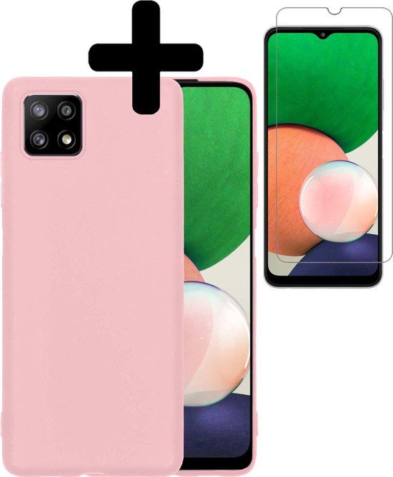 LUQ Hoesje Samsung Galaxy A22 5G - Siliconen Case - Lichtroze