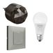 Legrand 199208 Valena Next Starter Pack met Netatmo, 1 gateway, 1 draadloze verlichtingscommando's + 1 intelligente gloeilamp E27, klassiek/aluminium