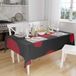 Bonamaison Tafelkleed, Anti-Mold, Sneldrogend, Waterdicht, 100% Polyester Tafellaken, rood Zwart, 140 x 160 Cm