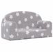 vidaXL Banc pour enfants - 2 places - avec - étoiles - doux - peluche - gris clair