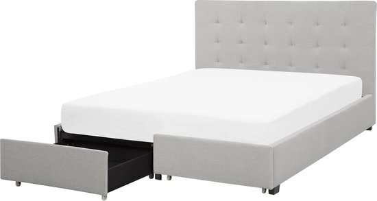 ROCHELLE - Bed opbergruimte - Lichtgrijs - 140 x 200 cm - Polyester