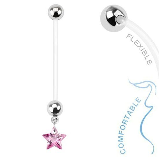 Fako Bijoux Zwangerschapspiercing - Ster - Roze