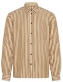 Solid Shirt met lange mouwen Roydon stripe Bruin M