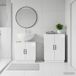 Maison Exclusive Ensemble de deux meubles de salle de bain haut de gamme, modèle HOORN, en finition blanche laquée