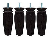 Margot Rustieke set van 4 lattenpoten, wengé, hoogte 17 cm