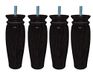 Margot Rustieke set van 4 lattenpoten, wengé, hoogte 17 cm