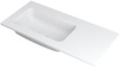 Wastafel INK Faktor Wastafel Polystone Links Zonder Kraangat - 1000x450x15 mm - Mat Wit