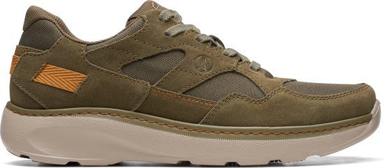 Clarks Heren ChartLite Tor Sneakers - Dark Olive Combi - Maat 44.5