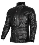 Bikers Gear Australië Klassieke Vintage Stijl Gewaxt Trail Blazer Lederen Retro Motorjas met CE1621-1 5 Stuk Verwijderbare Armor - Zwart - XL