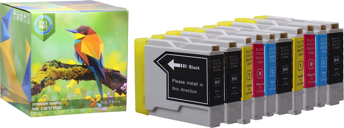 Ink Hero - 10 Pack - Inktcartridge / Alternatief voor de Brother MFC 130C 300C 330C 350C 353C 357C 540CN 560CN 750CW 750N 770CW FAX 1355 1360 1460 1560 DCP 240C 3360C 440CN 465CN 5460CN 5860CN 660CN 665CW 680CN 685CW 845CW 885CW