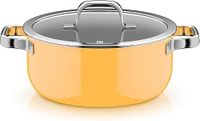 WMF Fusiontec Mineral Pro, 0519025290, braadpan, deksel, 24 cm, duurzaam, krasbestendig materiaal, geschikt voor inductie, geschikt voor alle warmtebronnen, Made in Germany, Mango Yellow