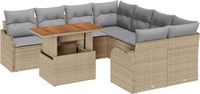 vidaXL Tuinbank Set 9-delig Beige Polywood
