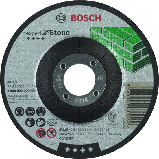 Bosch Bosch - Doorslijpschijf gebogen Expert for Stone C 24 R BF, 115 mm, 22,23 mm, 2,5 mm