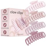 FRAMAR Roze Haarklemmen Groot - Haarklem Groot voor Dik Haar XXL, Haarspelden Dames Dun Haar, Haarspelden voor Dames, Haarclips, Haarspeld, Claw Clip voor Vrouwen, Haaraccessoires, Haarclip – 4